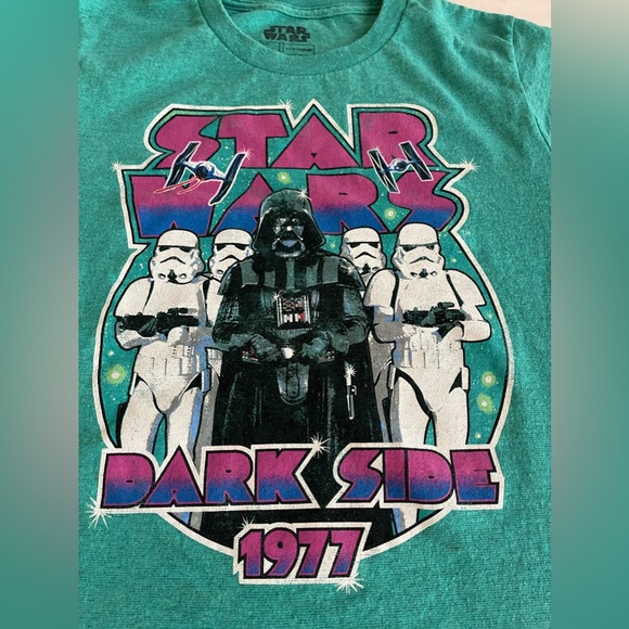 Star Wars Dark Side 1977 T-Shirt Retro Classic Darth Vader Graphic Unisex Small - Picture 2 of 6